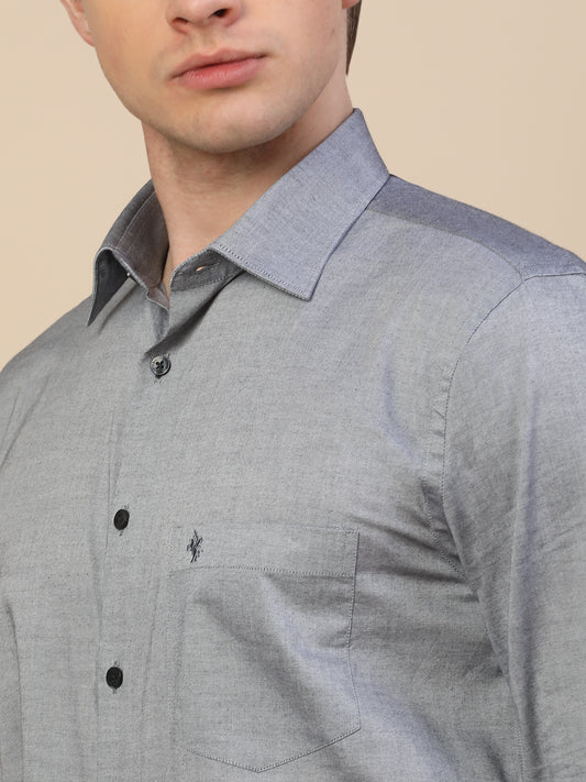 Formal Shirt for Men | Breathable & Soft with Color Fastness Regular Fit Spread Collar Neck Cotton Fabric Solid Pattern
