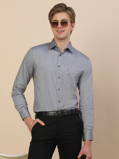 Formal Shirt for Men | Breathable & Soft with Color Fastness Regular Fit Spread Collar Neck Cotton Fabric Solid Pattern