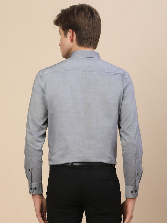 Formal Shirt for Men | Breathable & Soft with Color Fastness Regular Fit Spread Collar Neck Cotton Fabric Solid Pattern
