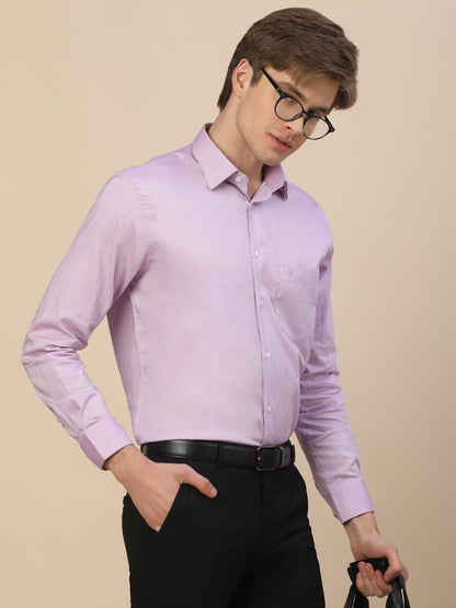 Formal Shirt for Men | Breathable & Soft with Color Fastness Regular Fit Spread Collar Neck Cotton Fabric Solid Pattern