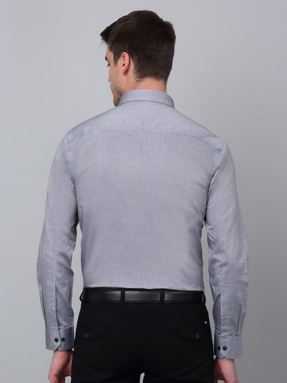 Men's Grey  Formal Plain Full Sleeve Shirt