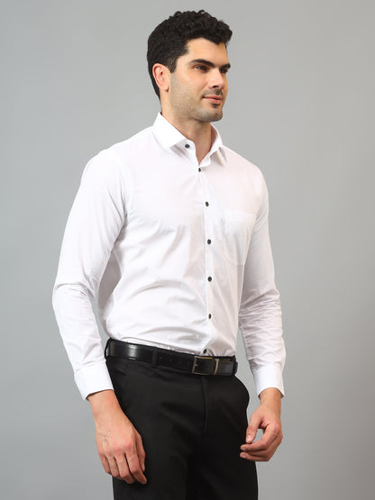 Men's White Formal Plain Full Sleeve Shirt