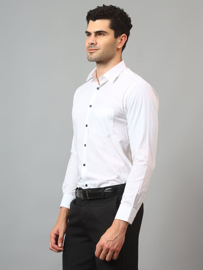 Men's White Formal Plain Full Sleeve Shirt