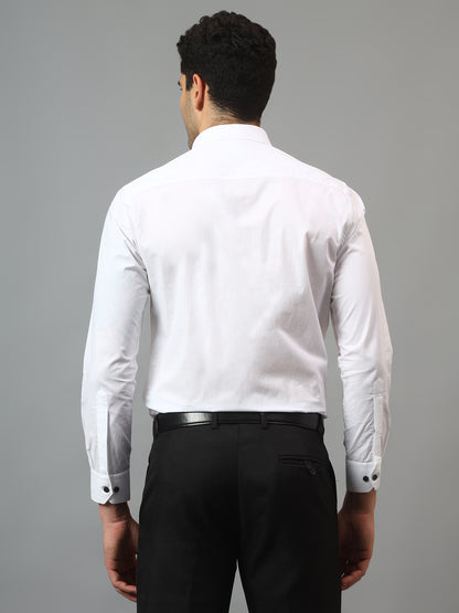 Men's White Formal Plain Full Sleeve Shirt