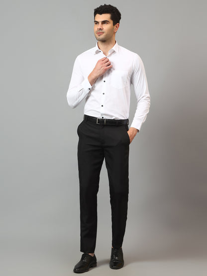 Men's White Formal Plain Full Sleeve Shirt