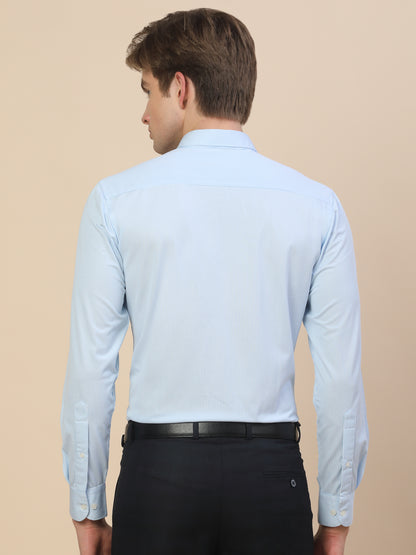Formal Shirt for Men | Breathable & Soft with Color Fastness Regular Fit Spread Collar Neck Cotton Blend Fabric Striped Pattern