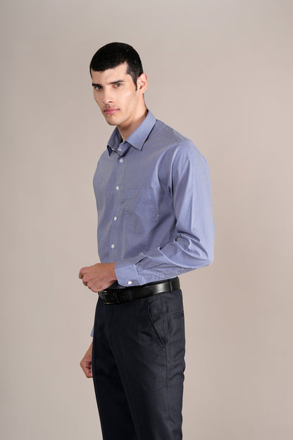 Formal Shirt for Men l Breathable & Soft with Color Fastness Regular Fit Spread Collar Neck Cotton Blend Fabric Self Design Pattern