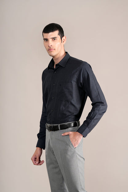 Formal Shirt for Men l Breathable & Soft with Color Fastness Regular Fit Spread Collar Neck Cotton Fabric Self Design Pattern