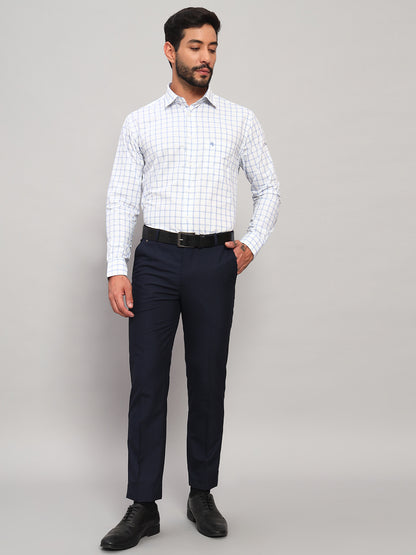 Formal Shirt for Men l Breathable & Soft with Color Fastness Regular Fit Spread Collar Neck Poly Cotton Fabric Checkered Pattern