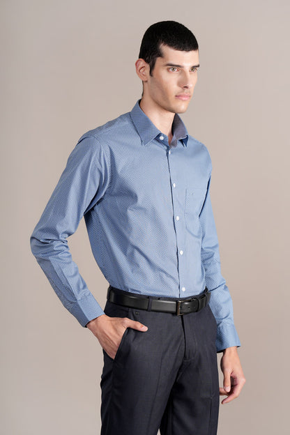 Formal Shirt for Men l Breathable & Soft with Color Fastness Regular Fit Spread Collar Neck Cotton Fabric Printed Pattern