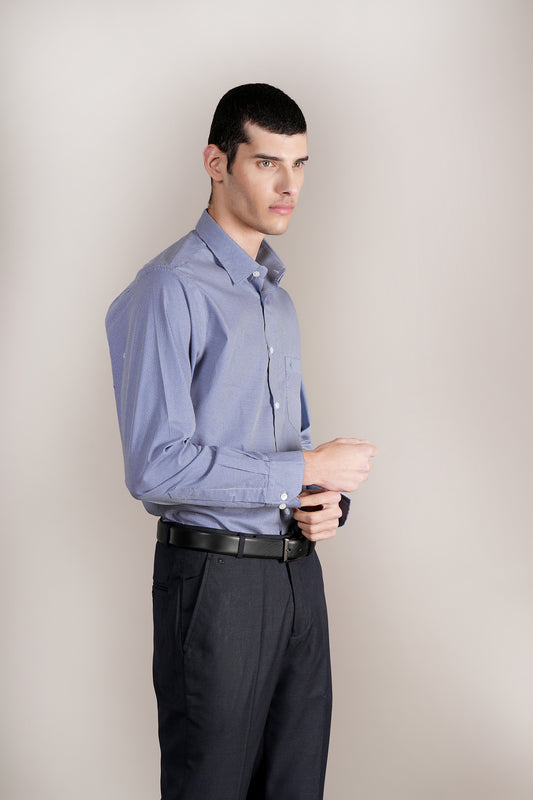 Formal Shirt for Men l Breathable & Soft with Color Fastness Regular Fit Spread Collar Neck Cotton Fabric Printed Pattern