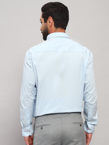 Formal Shirt for Men l Breathable & Soft with Color Fastness Regular Fit Spread Collar Neck Cotton Blend Fabric Solid Pattern
