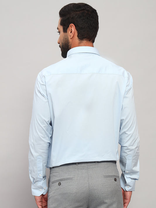 Formal Shirt for Men l Breathable & Soft with Color Fastness Regular Fit Spread Collar Neck Cotton Blend Fabric Solid Pattern