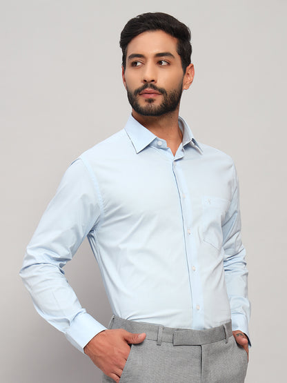 Formal Shirt for Men l Breathable & Soft with Color Fastness Regular Fit Spread Collar Neck Cotton Blend Fabric Solid Pattern