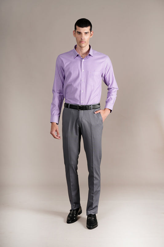 Formal Shirt for Men l Breathable & Soft with Color Fastness Regular Fit Spread Collar Neck Cotton Blend Fabric Self Design Pattern