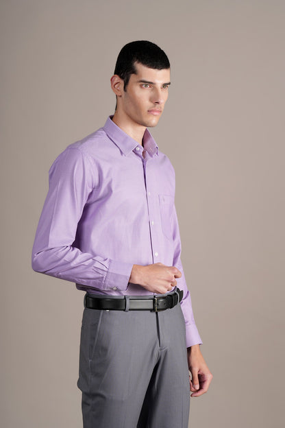 Formal Shirt for Men l Breathable & Soft with Color Fastness Regular Fit Spread Collar Neck Cotton Blend Fabric Self Design Pattern