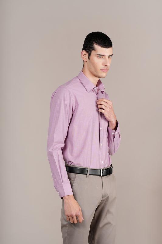 Formal Shirt for Men l Breathable & Soft with Color Fastness Regular Fit Spread Collar Neck Cotton Blend Fabric Self Design Pattern