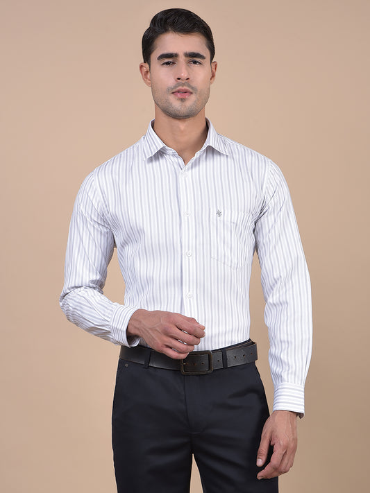 Formal Shirt for Men l Breathable & Soft with Color Fastness Regular Fit Spread Collar Neck Cotton Blend Fabric Striped Pattern