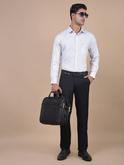 Formal Shirt for Men l Breathable & Soft with Color Fastness Regular Fit Spread Collar Neck Cotton Blend Fabric Striped Pattern