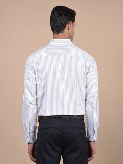 Formal Shirt for Men l Breathable & Soft with Color Fastness Regular Fit Spread Collar Neck Cotton Blend Fabric Striped Pattern