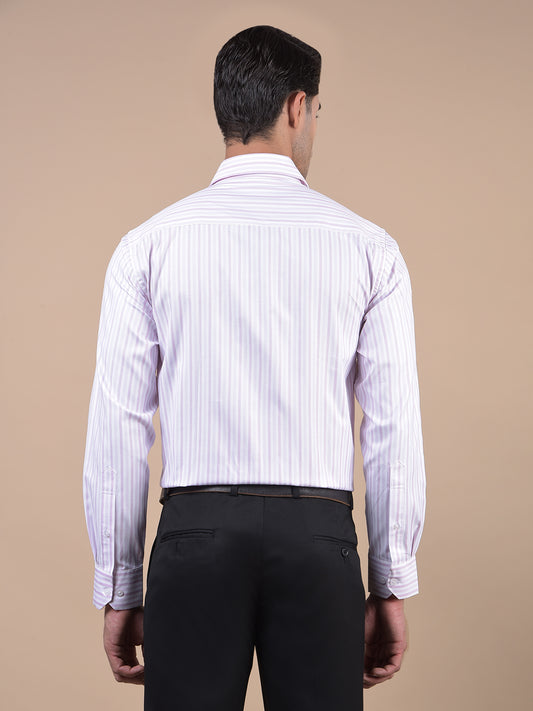 Formal Shirt for Men l Breathable & Soft with Color Fastness Regular Fit Spread Collar Neck Cotton Blend Fabric Striped Pattern
