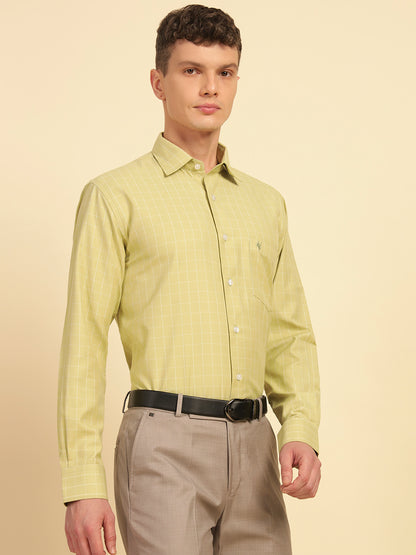 Formal Shirt for Men | Breathable & Soft with Color Fastness Slim Fit Cotton Blend Fabric Check Pattern