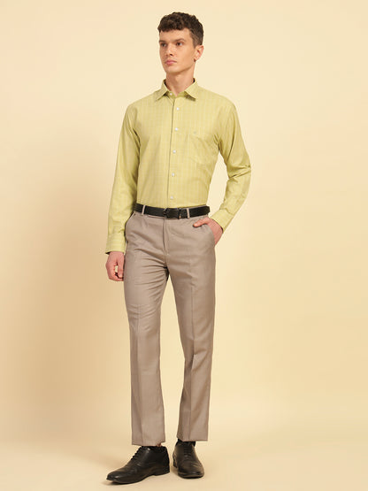 Formal Shirt for Men | Breathable & Soft with Color Fastness Slim Fit Cotton Blend Fabric Check Pattern