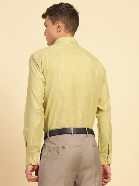 Formal Shirt for Men | Breathable & Soft with Color Fastness Slim Fit Cotton Blend Fabric Check Pattern