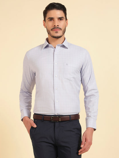 Formal Shirt for Men | Breathable & Soft with Color Fastness Slim Fit Cotton Blend Fabric Check Pattern