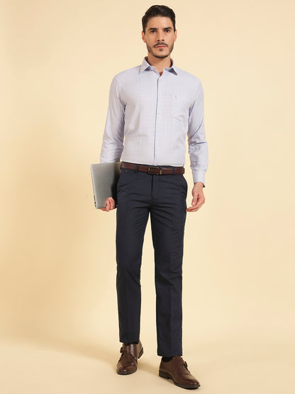 Formal Shirt for Men | Breathable & Soft with Color Fastness Slim Fit Cotton Blend Fabric Check Pattern
