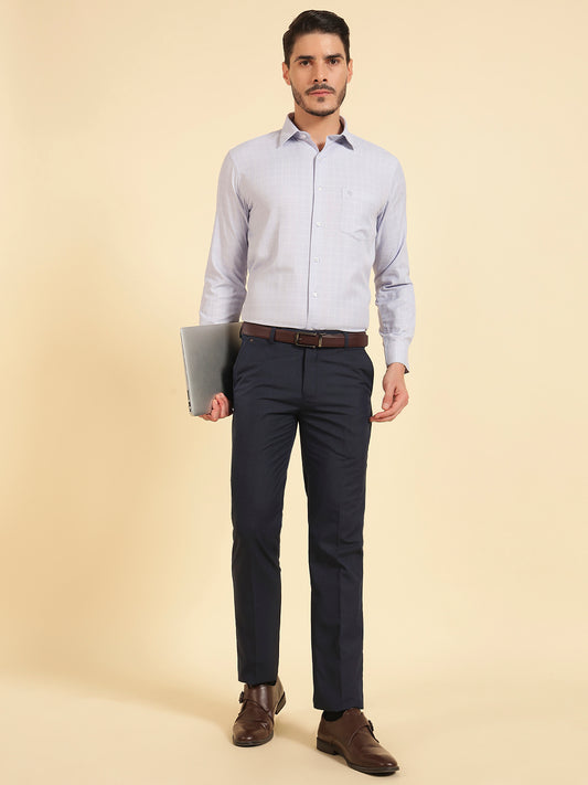 Formal Shirt for Men | Breathable & Soft with Color Fastness Slim Fit Cotton Blend Fabric Check Pattern