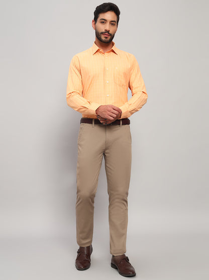 Formal Shirt for Men l Breathable & Soft with Color Fastness Regular Fit Spread Collar Neck Cotton Blend Fabric Checkered Pattern