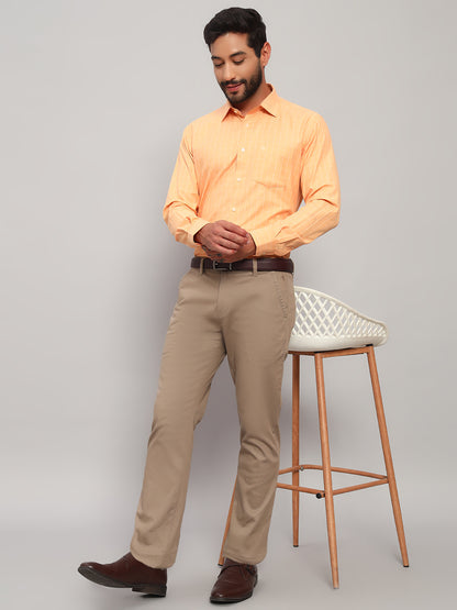 Formal Shirt for Men l Breathable & Soft with Color Fastness Regular Fit Spread Collar Neck Cotton Blend Fabric Checkered Pattern