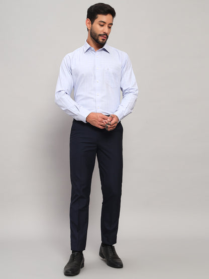 Formal Shirt for Men l Breathable & Soft with Color Fastness Regular Fit Spread Collar Neck Cotton Blend Fabric Checkered Pattern