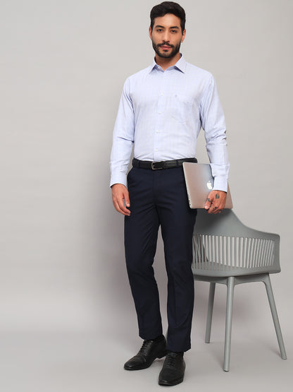 Formal Shirt for Men l Breathable & Soft with Color Fastness Regular Fit Spread Collar Neck Cotton Blend Fabric Checkered Pattern