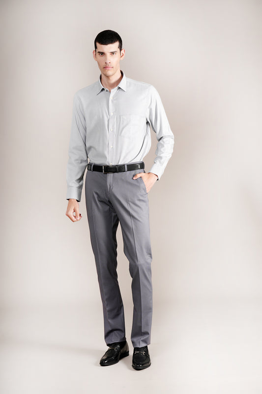 Formal Shirt for Men l Breathable & Soft with Color Fastness Regular Fit Spread Collar Neck Cotton Blend Fabric Self Design Pattern