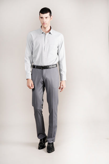 Formal Shirt for Men l Breathable & Soft with Color Fastness Regular Fit Spread Collar Neck Cotton Blend Fabric Self Design Pattern