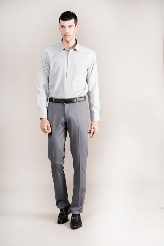 Formal Shirt for Men l Breathable & Soft with Color Fastness Regular Fit Spread Collar Neck Cotton Blend Fabric Self Design Pattern