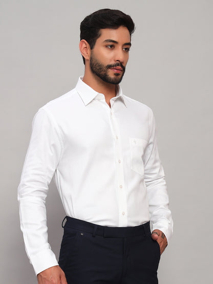 Formal Shirt for Men l Breathable & Soft with Color Fastness Regular Fit Spread Collar Neck Cotton Fabric Self Design Pattern