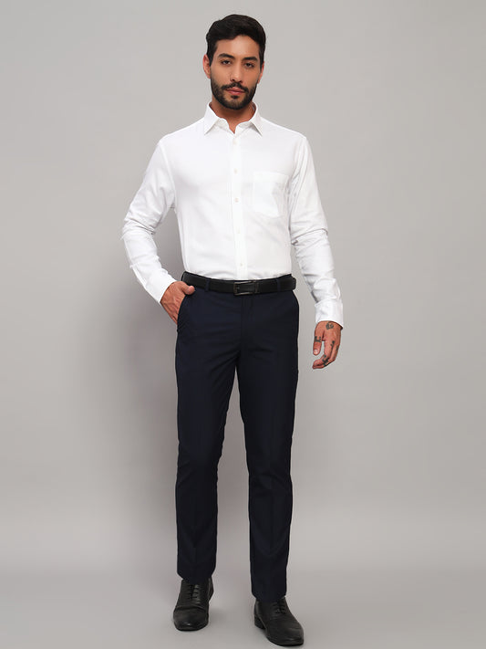 Formal Shirt for Men l Breathable & Soft with Color Fastness Regular Fit Spread Collar Neck Cotton Fabric Self Design Pattern