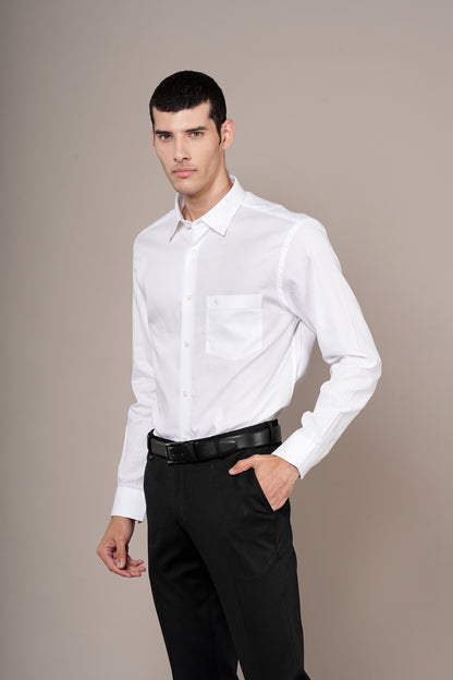 Formal Shirt for Men l Breathable & Soft with Color Fastness Regular Fit Spread Collar Neck Cotton Fabric Self Design Pattern