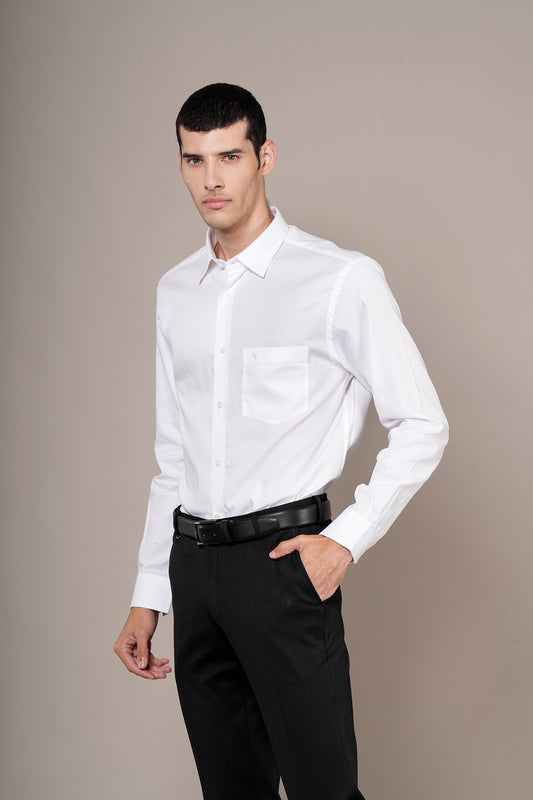 Formal Shirt for Men l Breathable & Soft with Color Fastness Regular Fit Spread Collar Neck Cotton Fabric Self Design Pattern