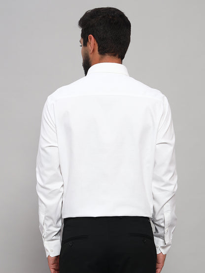 Formal Shirt for Men l Breathable & Soft with Color Fastness Regular Fit Spread Collar Neck Cotton Fabric Self Design Pattern