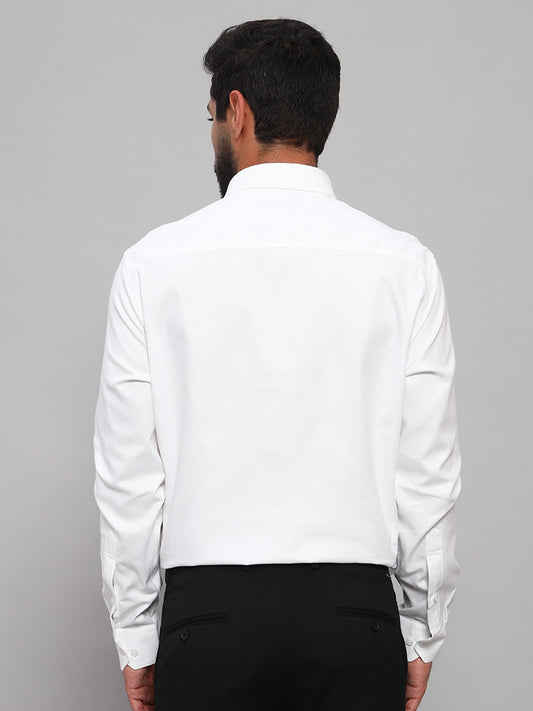 Formal Shirt for Men l Breathable & Soft with Color Fastness Regular Fit Spread Collar Neck Cotton Fabric Self Design Pattern