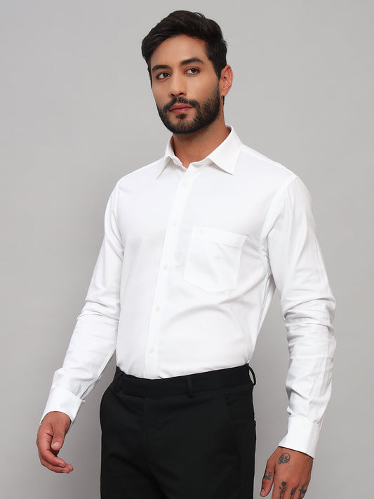 Formal Shirt for Men l Breathable & Soft with Color Fastness Regular Fit Spread Collar Neck Cotton Fabric Self Design Pattern