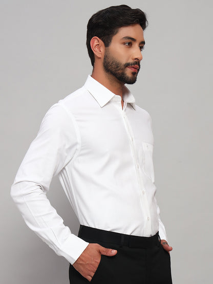 Formal Shirt for Men l Breathable & Soft with Color Fastness Regular Fit Spread Collar Neck Cotton Fabric Self Design Pattern