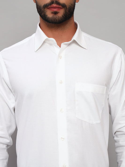 Formal Shirt for Men l Breathable & Soft with Color Fastness Regular Fit Spread Collar Neck Cotton Fabric Self Design Pattern