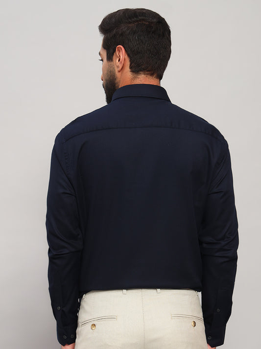 Formal Shirt for Men l Breathable & Soft with Color Fastness Regular Fit Spread Collar Neck Cotton Fabric Self Design Pattern