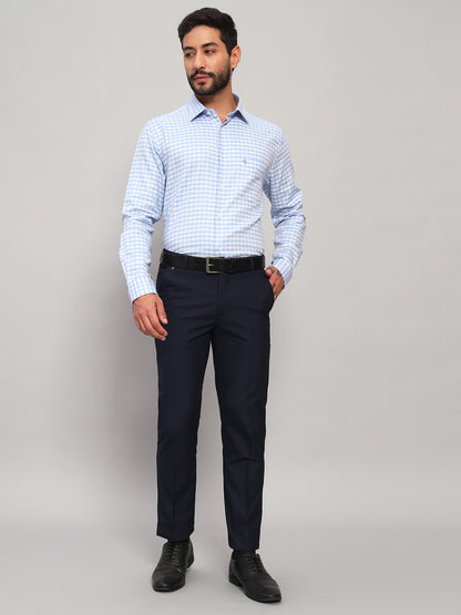 Formal Shirt for Men l Breathable & Soft with Color Fastness Regular Fit Spread Collar Neck Cotton Fabric Checkered Pattern