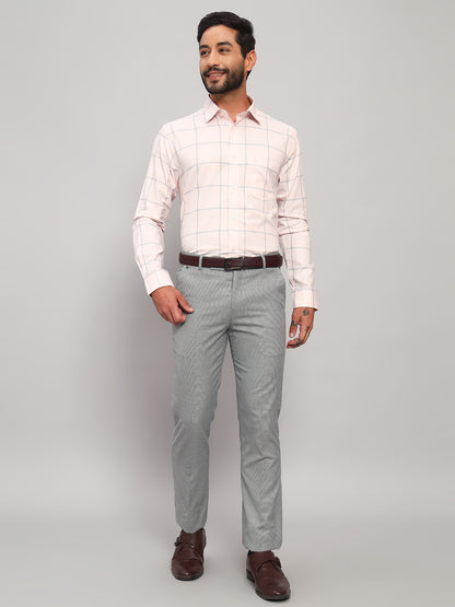 Formal Shirt for Men l Breathable & Soft with Color Fastness Regular Fit Spread Collar Neck Cotton Fabric Checkered Pattern